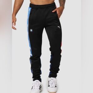 PUMA BMW M Motorsport track pants contrast piping iconic branding logos Medium